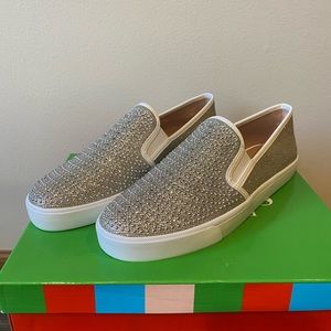 International Concepts silver glitter slip on sneaker, women’s US 10